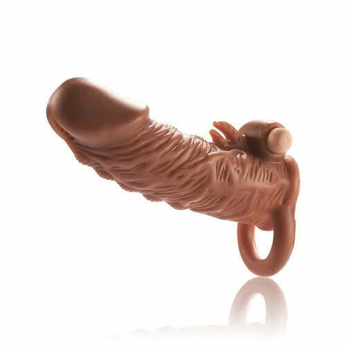Gaine pour pénis vibrant, préservatif d'allongement et d'épaississement du pénis de 3 cm